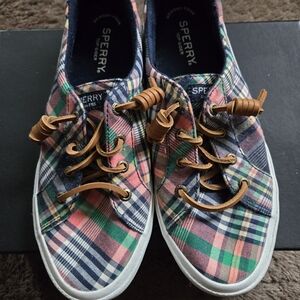 Sperry Plaid Sneakers, 7.5